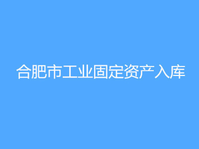 合肥市工業(yè)固定資產(chǎn)入庫(kù)